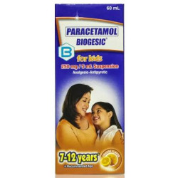 Biogesic (PARACETAMOL ) 120Mg/5Ml Syrup Orange Flavor,  60mL