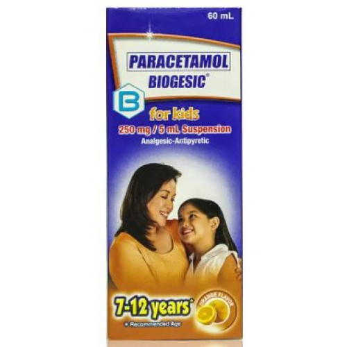Biogesic (PARACETAMOL ) 120Mg/5Ml Syrup Orange Flavor,  60mL