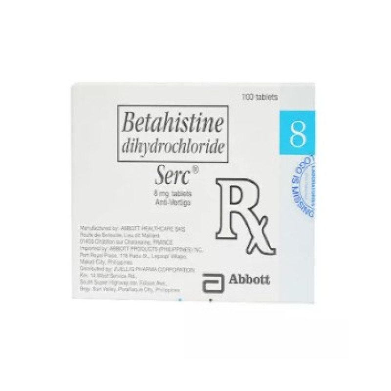 Serc (BETAHISTINE HCL) 8mg Tablet, x 1'S