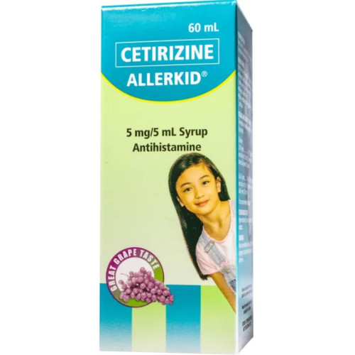 Allerkid (CETIRIZINE DIHYDROCHLORIDE) 5 mg Syrup, 60ml