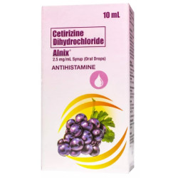 Alnix (CETIRIZINE DIHYDROCHLORIDE) 2.5mg Drops, 10mL. Alnix (CETIRIZINE DIHYDROCHLORIDE) 2.5mg Drops, 10mL.